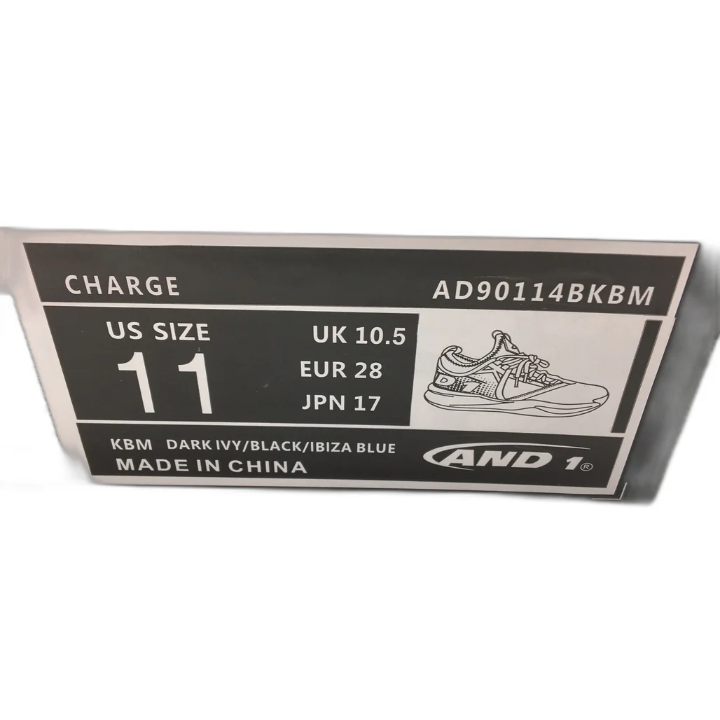 AND1 Charge Green, Blue & Black Basketball Sneaker Shoes Kids Unisex Size 11 NEW - Image 9