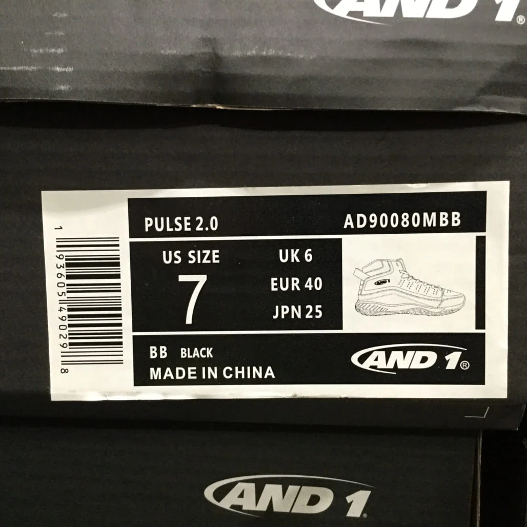 AND1 Pulse 2.0 Black Lace-Up Basketball Style Sneakers Mens Various Sizes NEW - Image 7