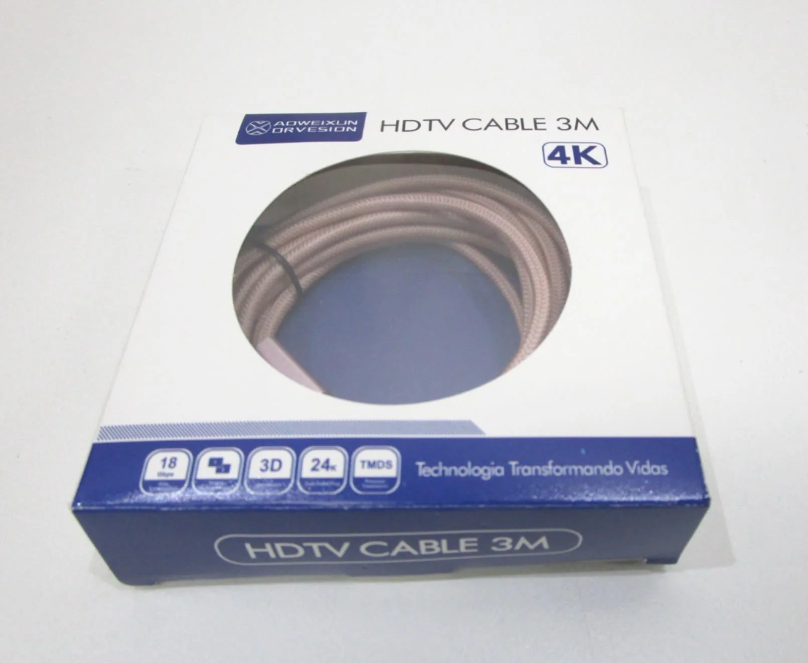 Aoweixun Orvesion 4K Hdtv Cable 3 Meters 18 Gbps Rose Gold NEW - Image 3