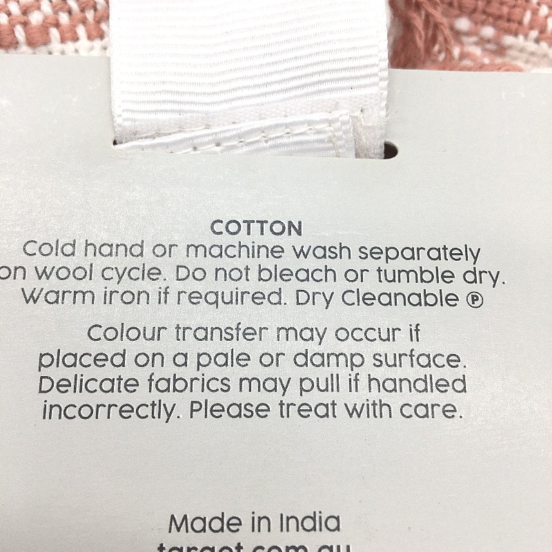 Avery Gingham Cotton Peach Throw Size 127cmx152cm NEW - Image 6