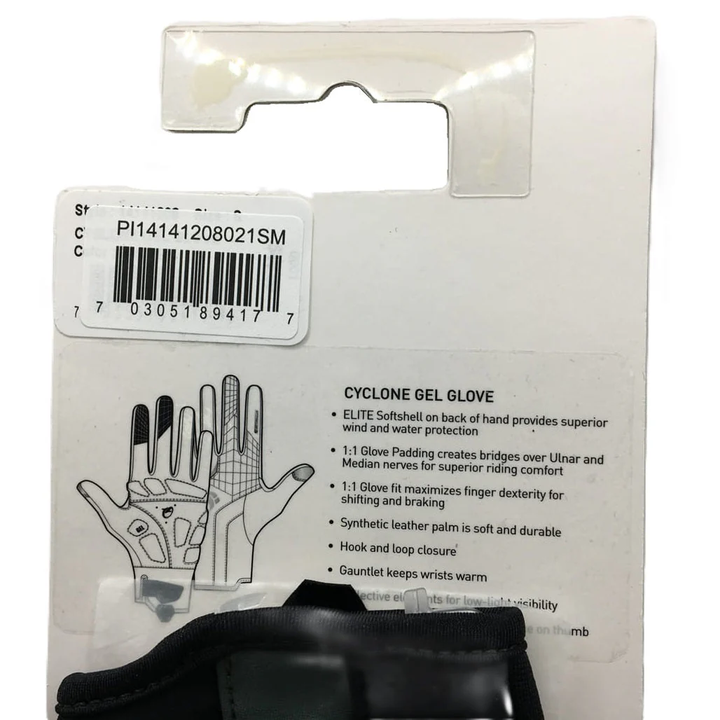 Brand NEW Pearl Izumi Cyclone Gel Full Finger Cycling Gloves Men'S Size S Black - Image 4