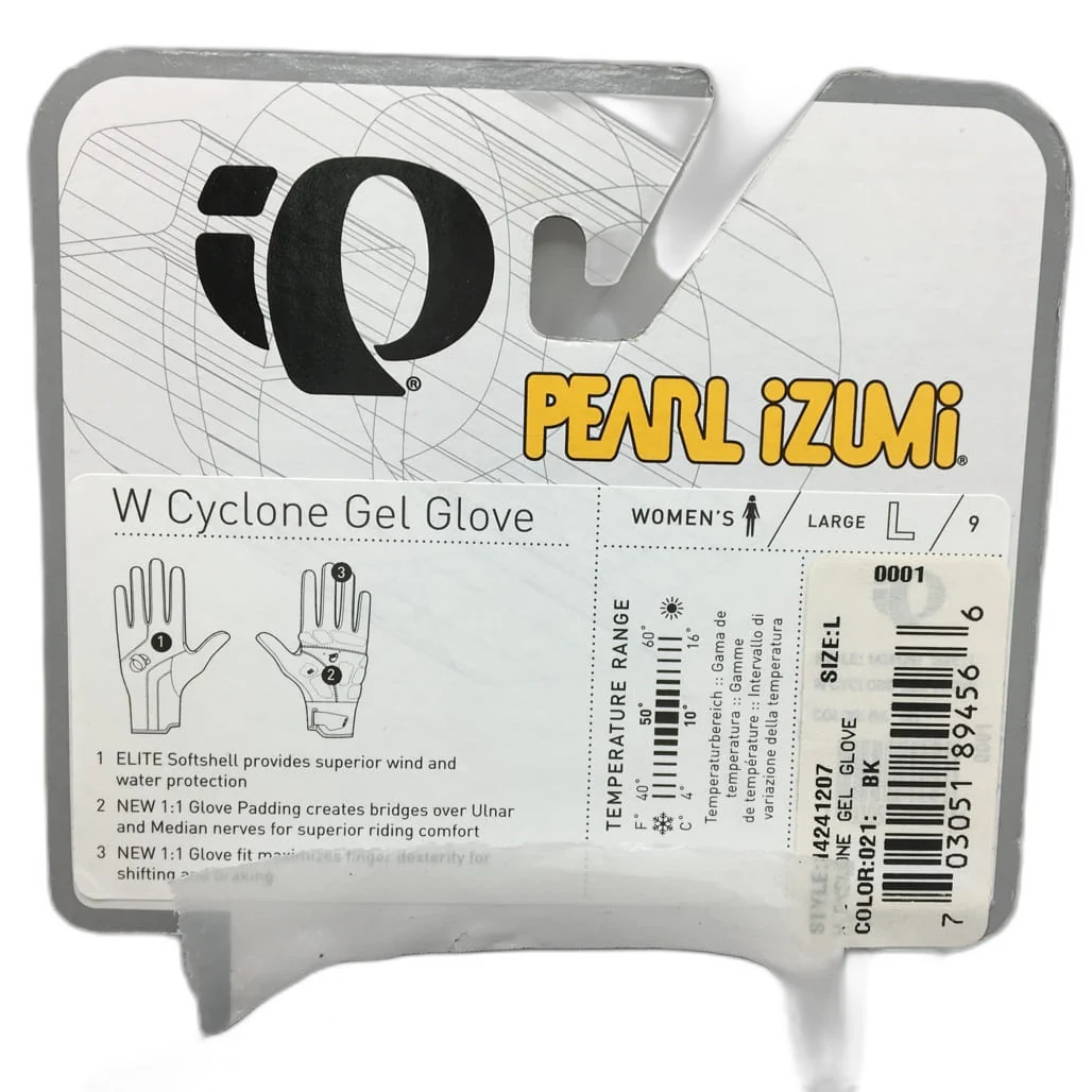Brand NEW Pearl Izumi Cyclone Gel Full Finger Cycling Gloves Women'S Size L B/W - Image 8