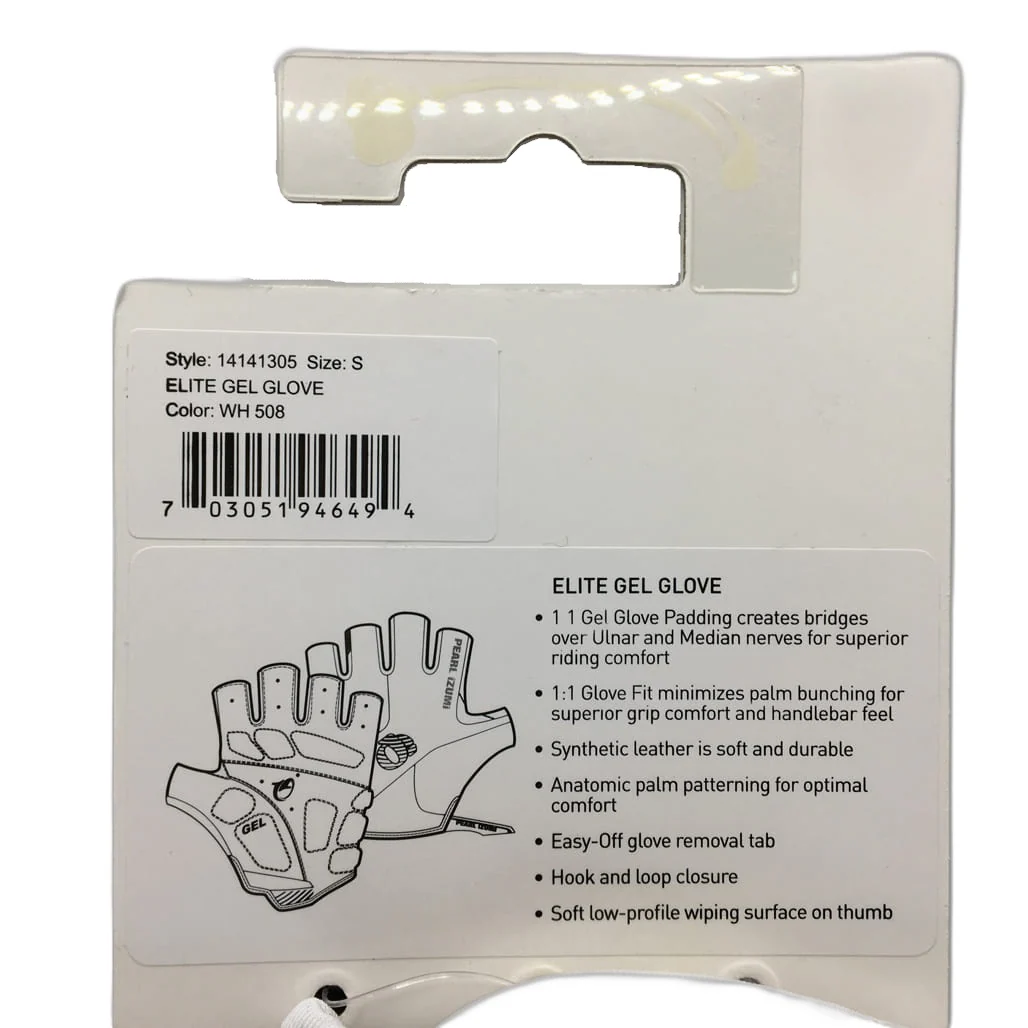Brand NEW Pearl Izumi Elite Gel Fingerless Cycling Gloves Men'S Size S White - Image 11