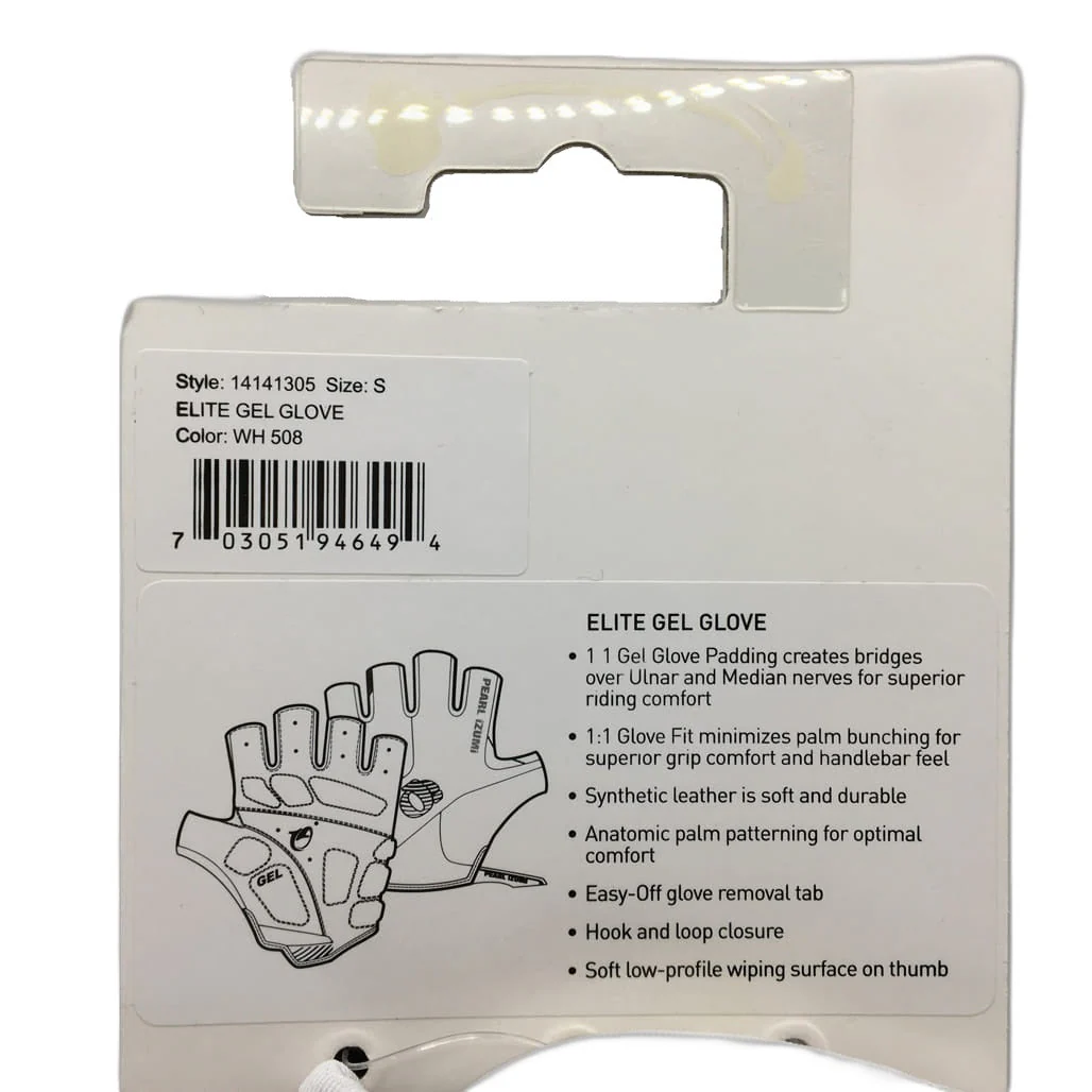 Brand NEW Pearl Izumi Elite Gel Fingerless Cycling Gloves Men'S Size S White - Image 6