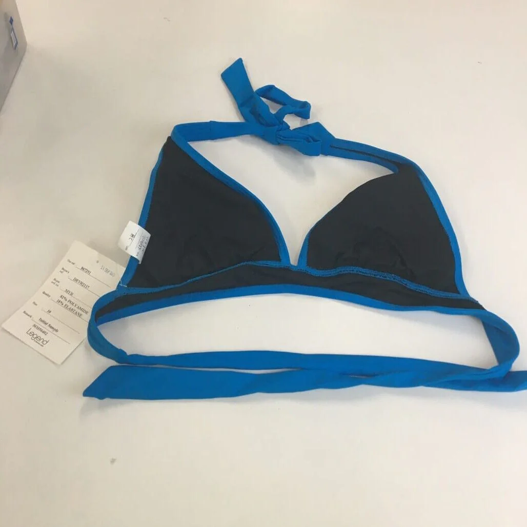 Bright Blue Soft Cup Women's Summer Halter Twist Bikini Top size 10 NEW - Image 3