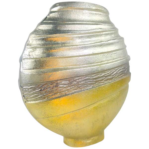 Handmade Gold Finished Cast Aluminium Hazel Vase Statement Decor NEW