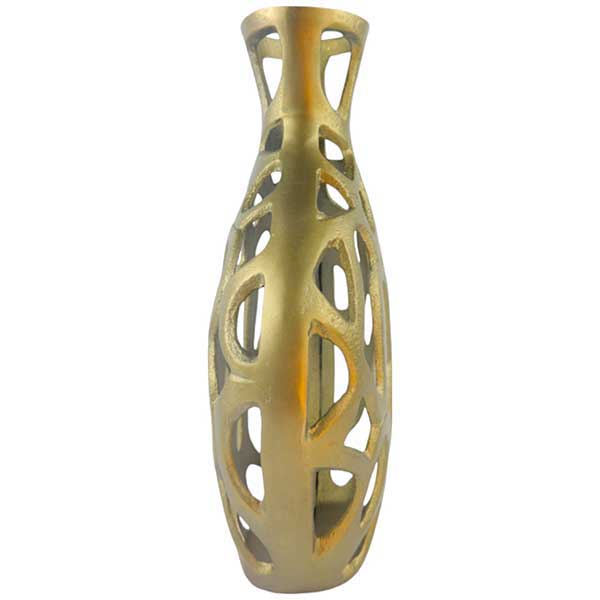 Handmade Milo Mesh Vase Cast Aluminium Decor Unique Silver And Gold Finishes NEW - Image 7