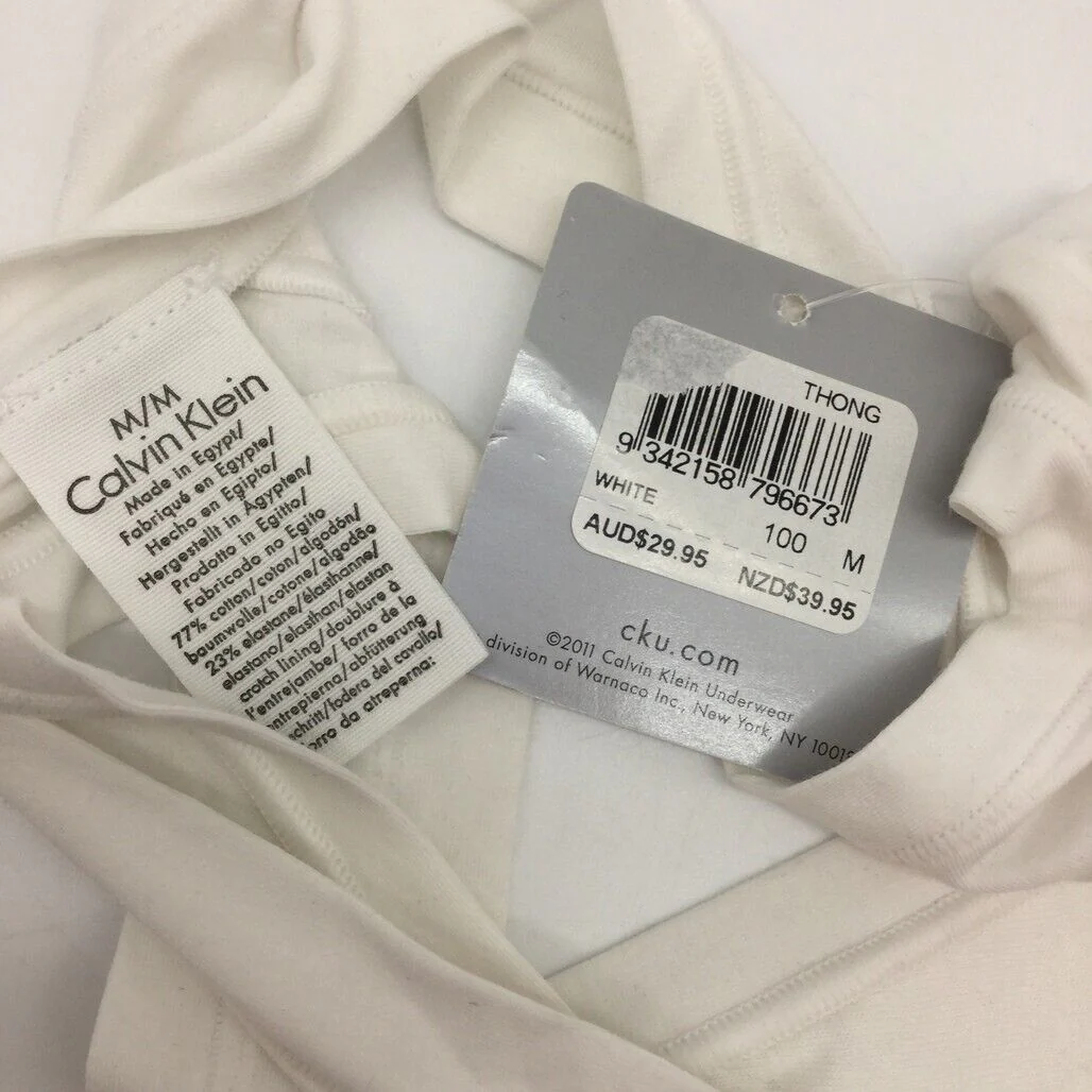 Calvin Klein White Soft Stretchy String Thong Underwear Ladies Size Medium NEW - Image 4