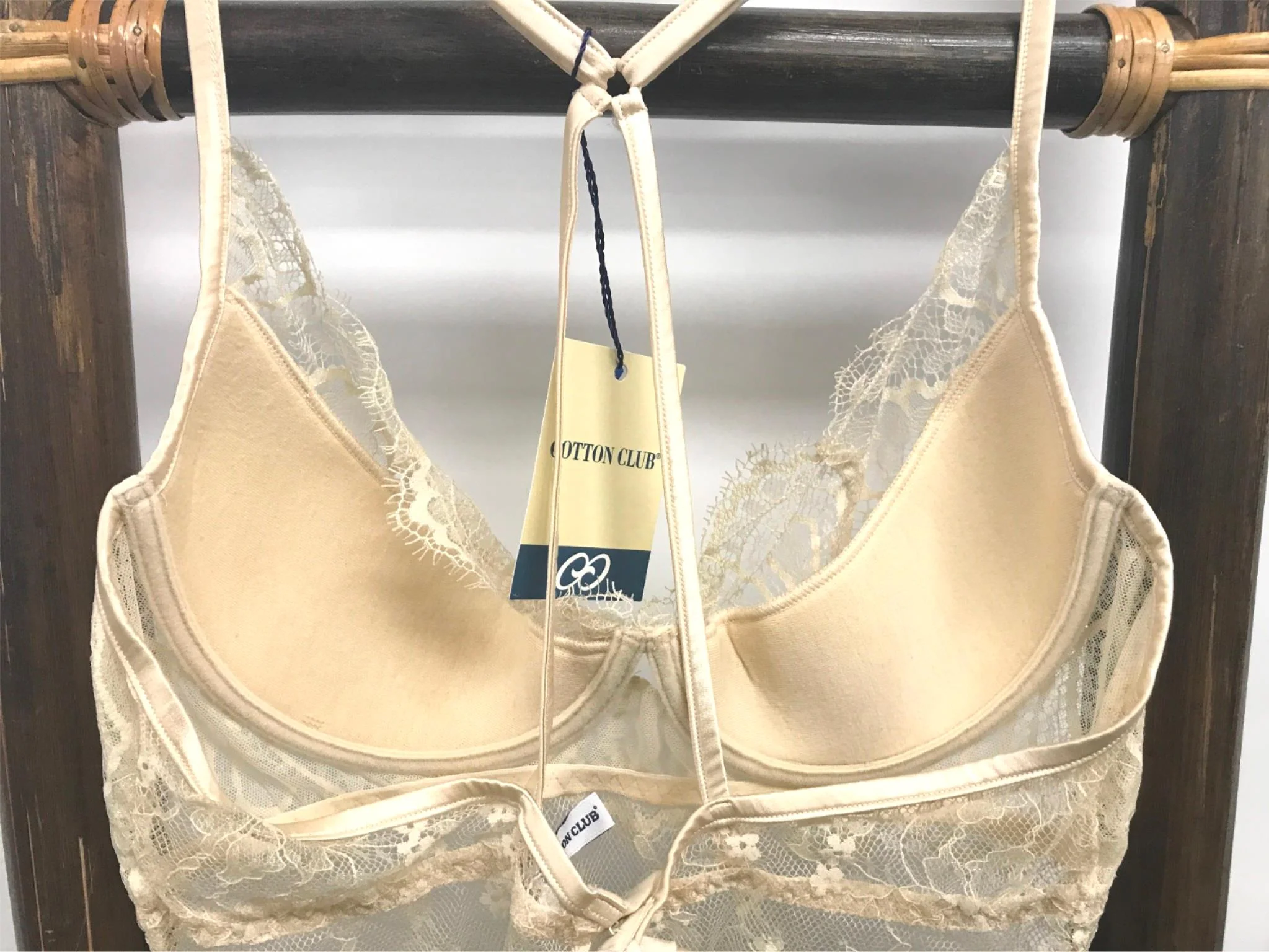 Cotton Club Lace See-Through Underwire Slip Dress Beige Ladies Sz 14 NEW - Image 3