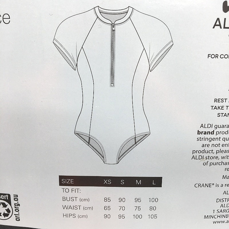 Crane Black Short Sleeve One Piece Swimsuit Ladies Size Small NEW - Image 5