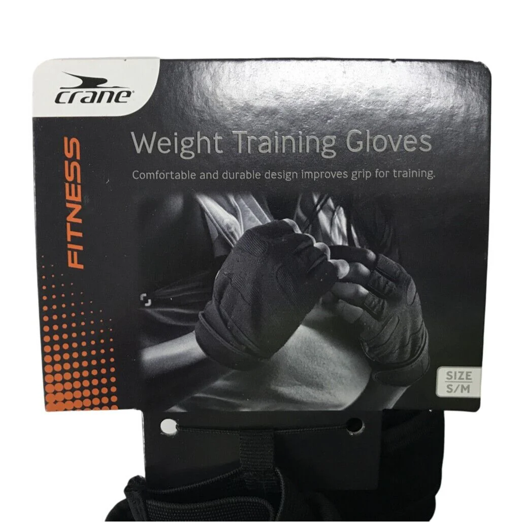 Crane Fitness Fingerless Padded Weight Training Gloves Black Unisex Sz S/M NEW - Image 4