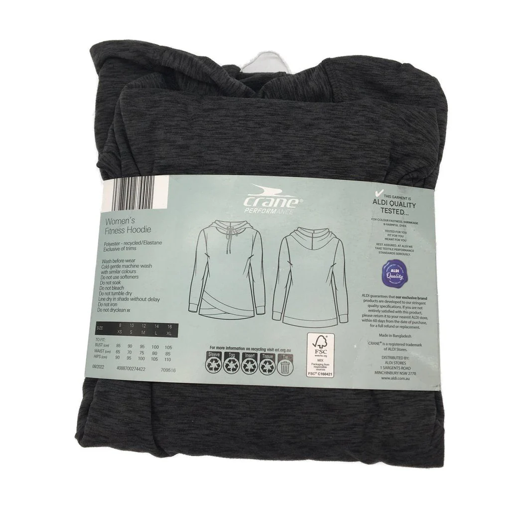 Crane Performance Fitness Hooded Jacket Grey Ladies Size M AUS 12 NEW - Image 4