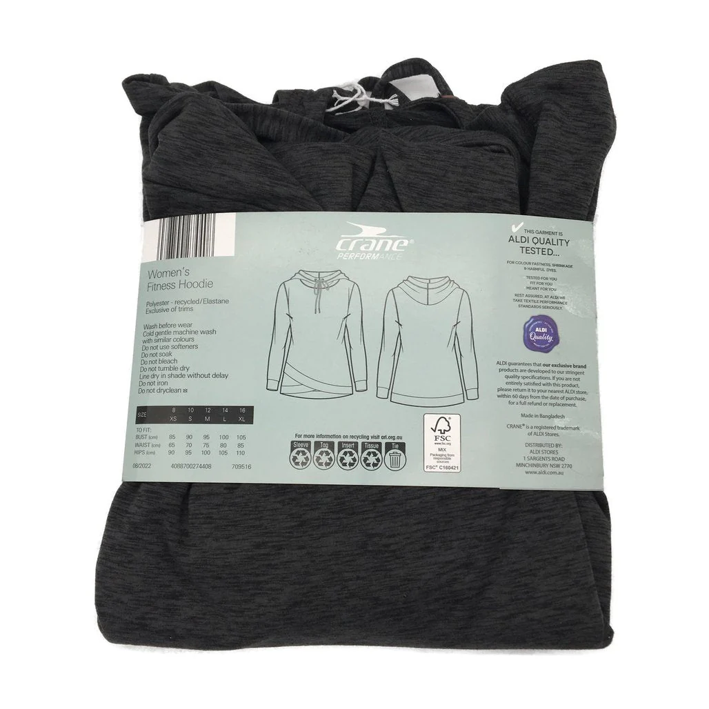 Crane Performance Fitness Hooded Jacket Grey Ladies Size XS AUS 8 NEW - Image 5
