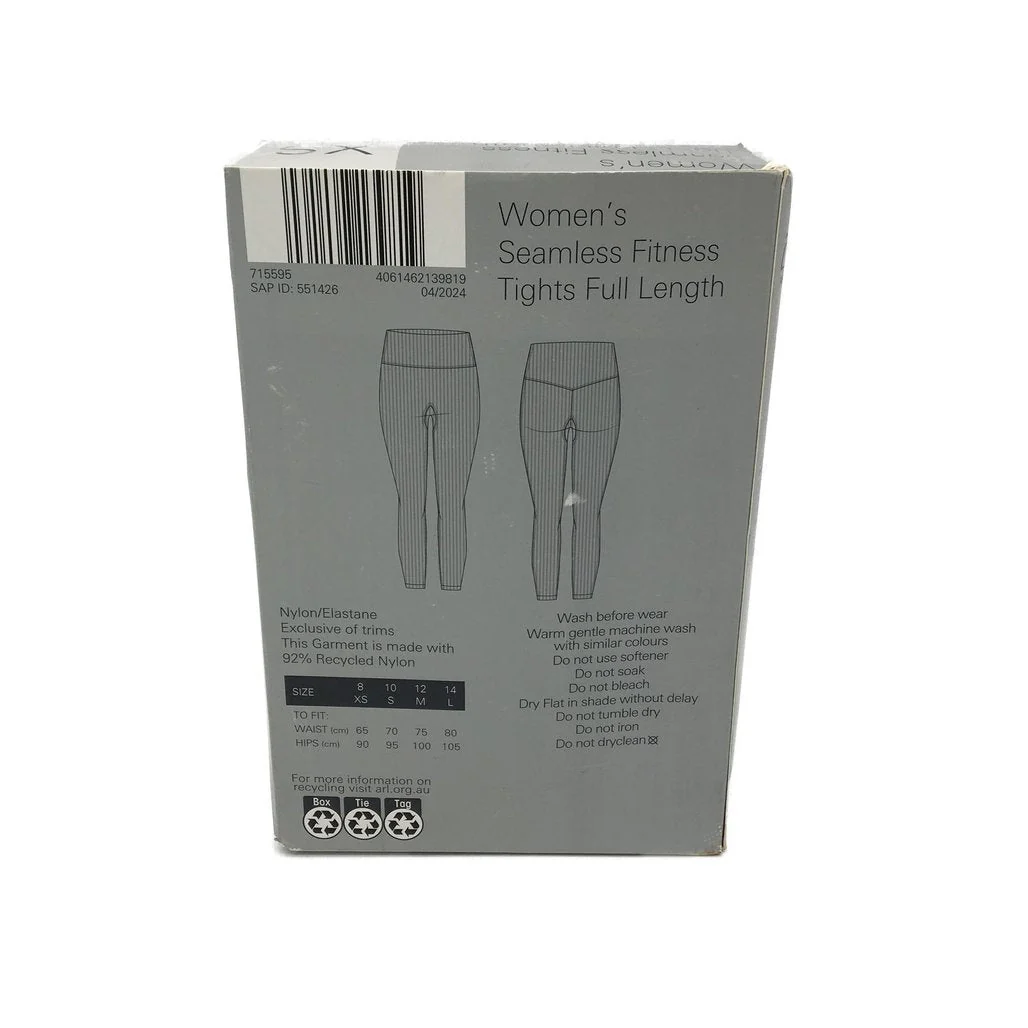 Crane Performance Womens Dusty Rose Seamless Fitness Tights Full Length Size XS NEW - Image 3