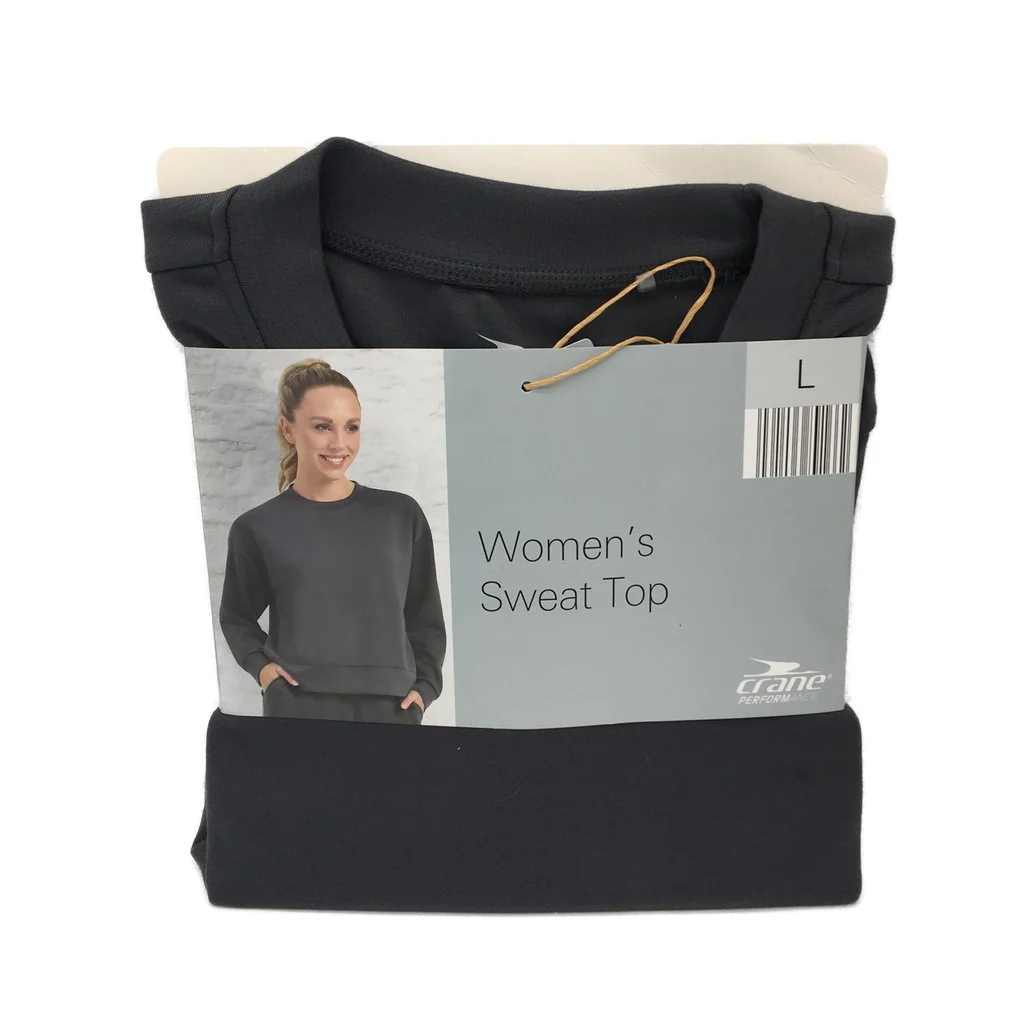 Crane Performance Womens Sweat Grey Long Sleeve Top Size L NEW