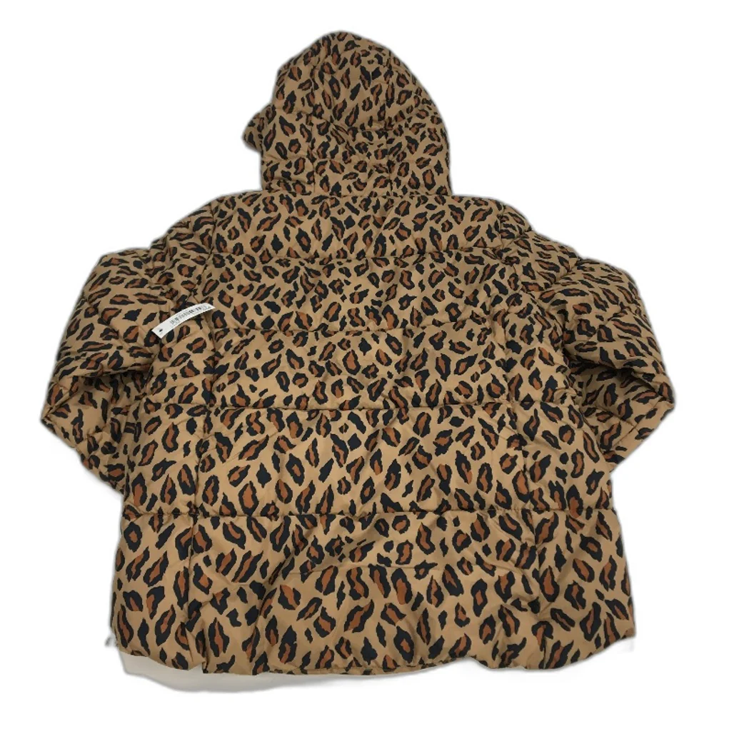 Amazon Essentials Cheetah Print Hooded Puffer Jacket Girls Size Medium NEW - Image 2