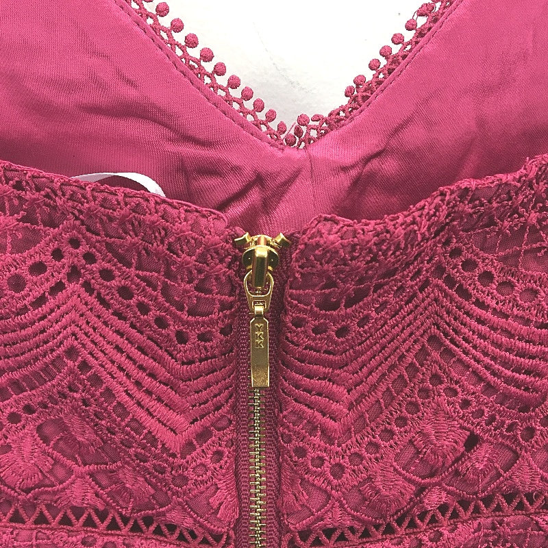 Ever New Penelope Linear Lace Magenta Midi Dress Ladies Size AU 14 NEW - Image 3