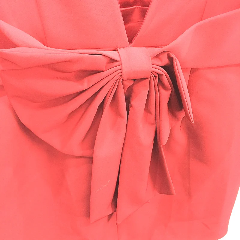 Forever New Zaphi Bow Back Long Sleeve Red Mini Dress Ladies Size AU 16 NEW - Image 3