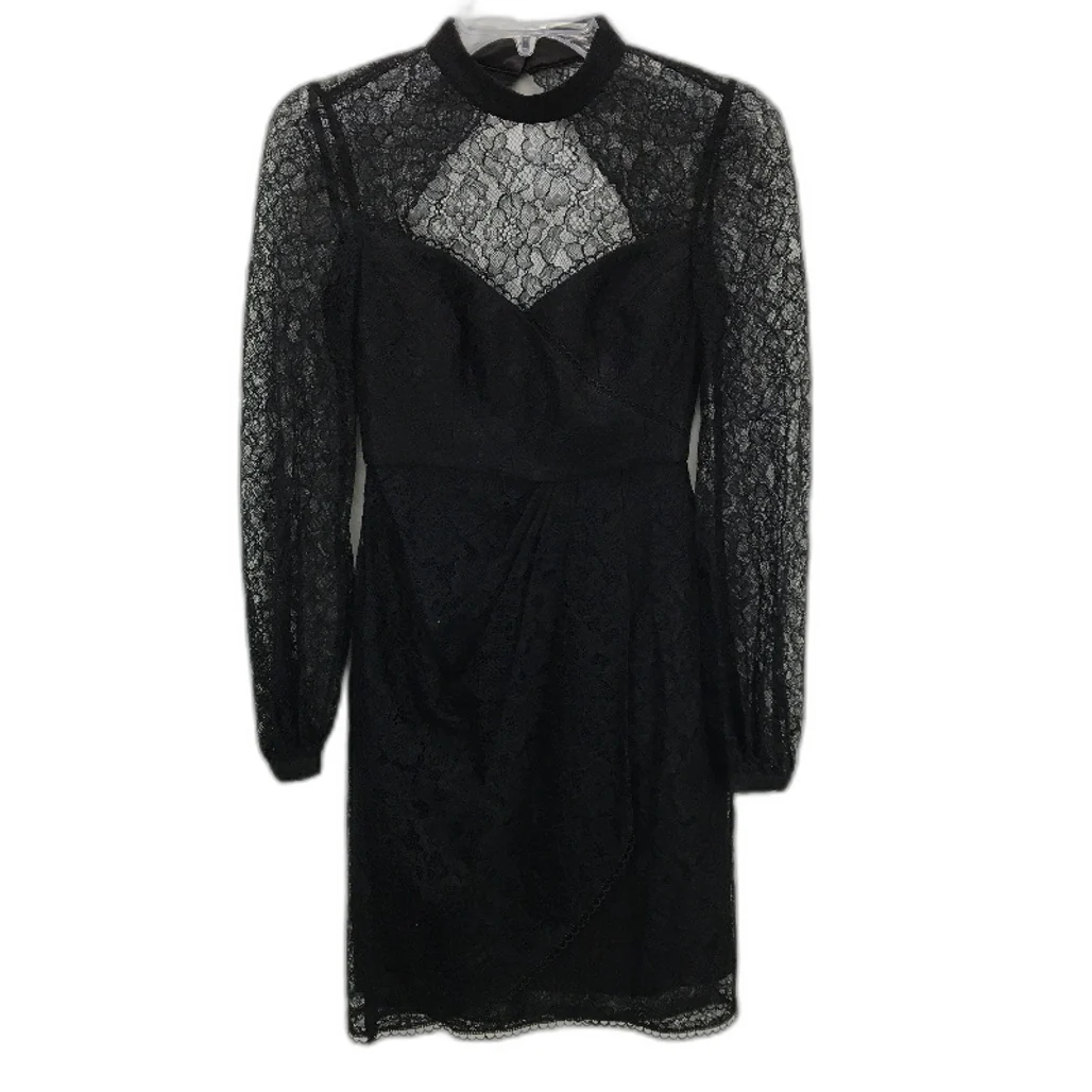 Ever New Axel Black High Neck Long Sleeve Mini Lace Dress Ladies Size AU 4 NEW