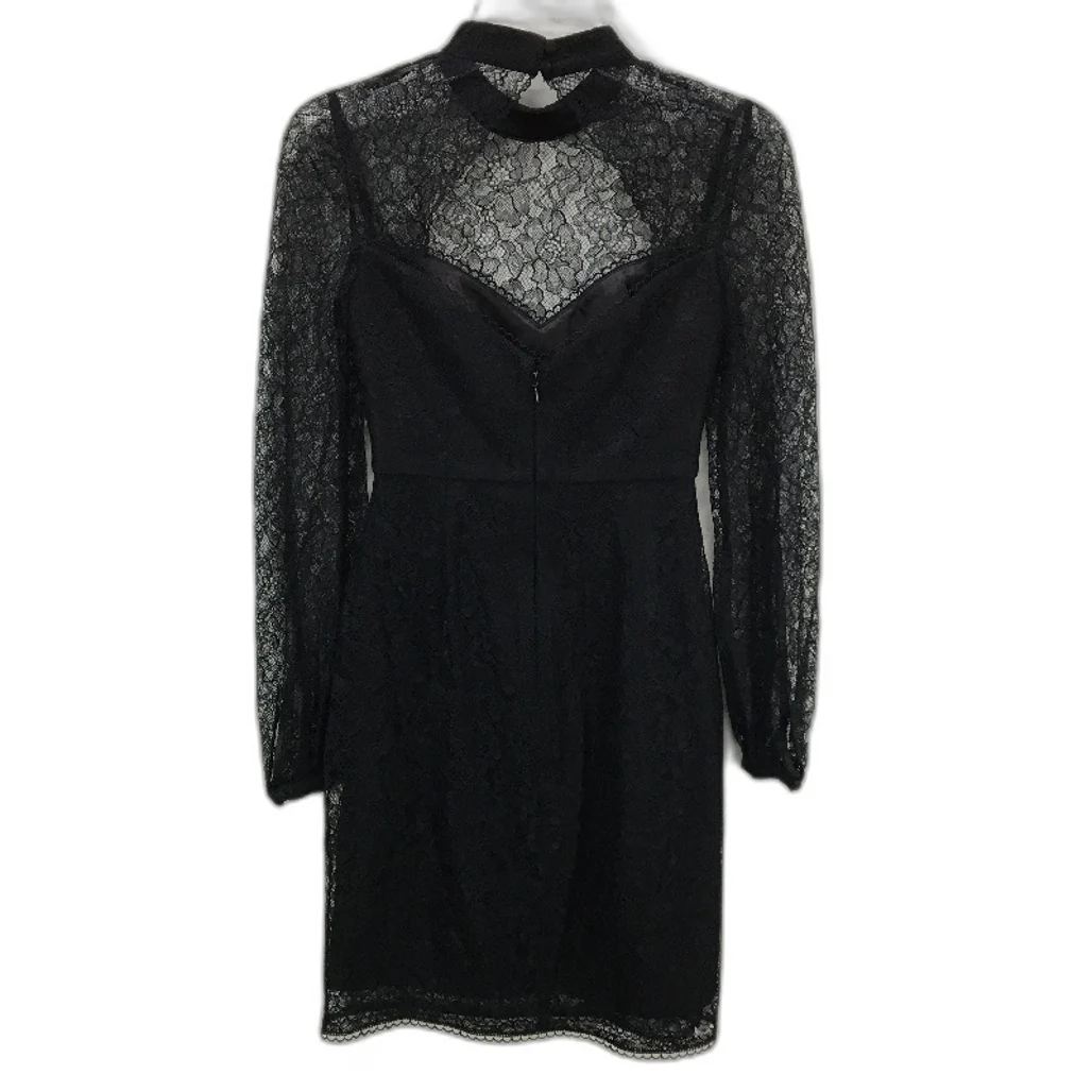 Ever New Axel Black High Neck Long Sleeve Mini Lace Dress Ladies Size AU 4 NEW - Image 2