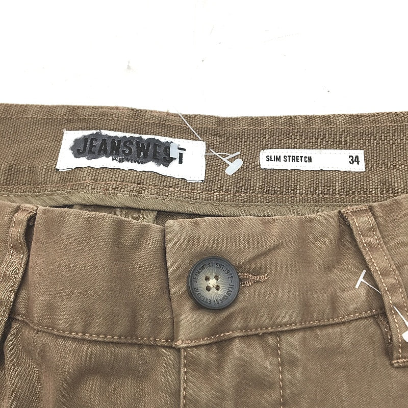 Jeanswest Brown Cotton Slim Stretch Straight Leg Style Pants Mens Size 34 NEW - Image 3