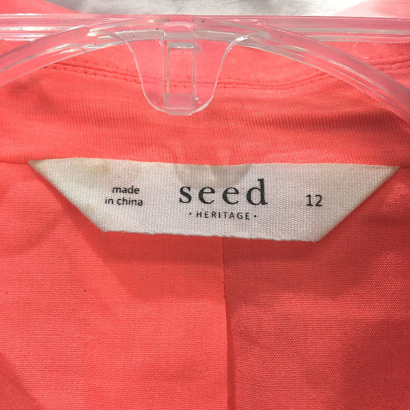 Seed Neon Orange Soft Jersey Blazer Style Fully Lined Jacket Ladies Size 10 - Image 3