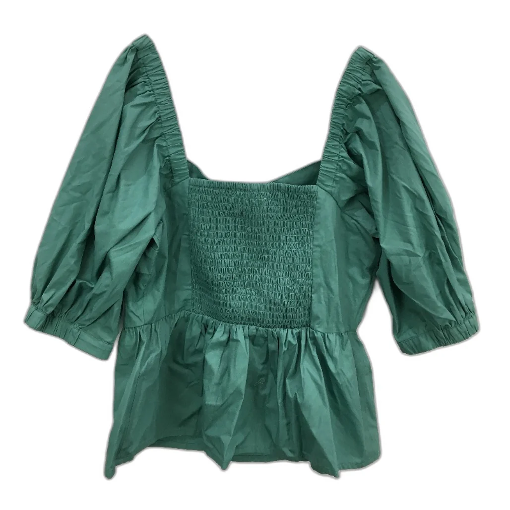 Jeanswest Palace Green Ruched Feature Cropped Swing Top Ladies Size 10 NEW - Image 2