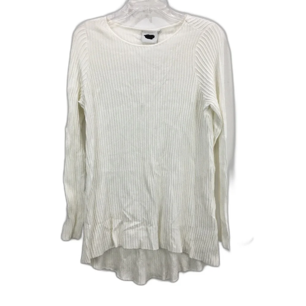 Jeanswest White Knit Ribbed Style Long Sleeve Tunic Top Ladies Size Small NEW