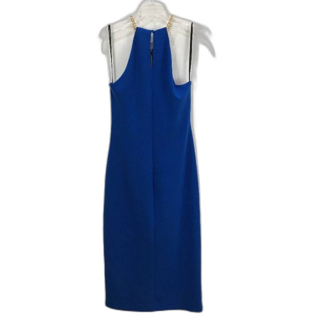 Forever New Sadie Chain Cross Over Midi Dress in Blue Ladies Size AU 16 NEW - Image 2