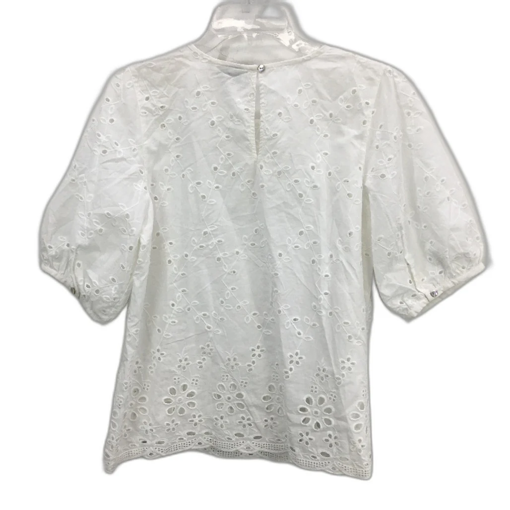 Jeanswest White 100% Cotton Short Sleeve Eyelet Embroidery Top Ladies Sz 10 NEW - Image 2