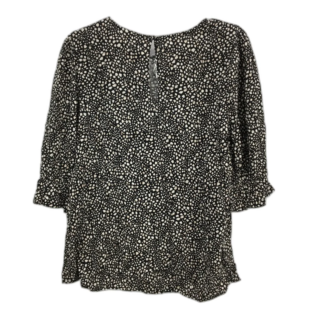 Jeanswest Black Abstract Spotted 3/4 Sleeve Blouse Top Ladies Size 10 NEW - Image 2