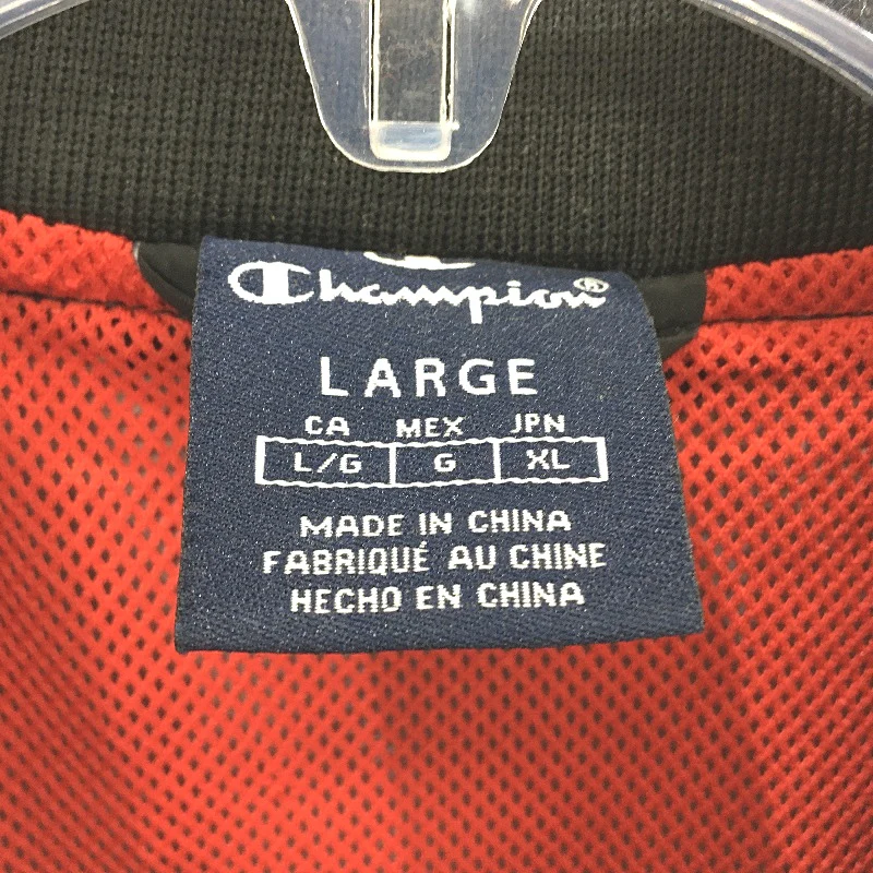 Champion Lightweight Black With Full Logo Print Zip Up Jacket Unisex Size L - Image 3