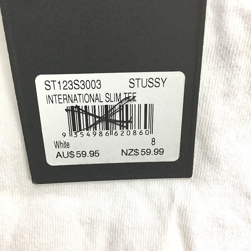 Stussy White 100% Cotton International Slim Crop Tee Ladies Size 8 NEW - Image 7