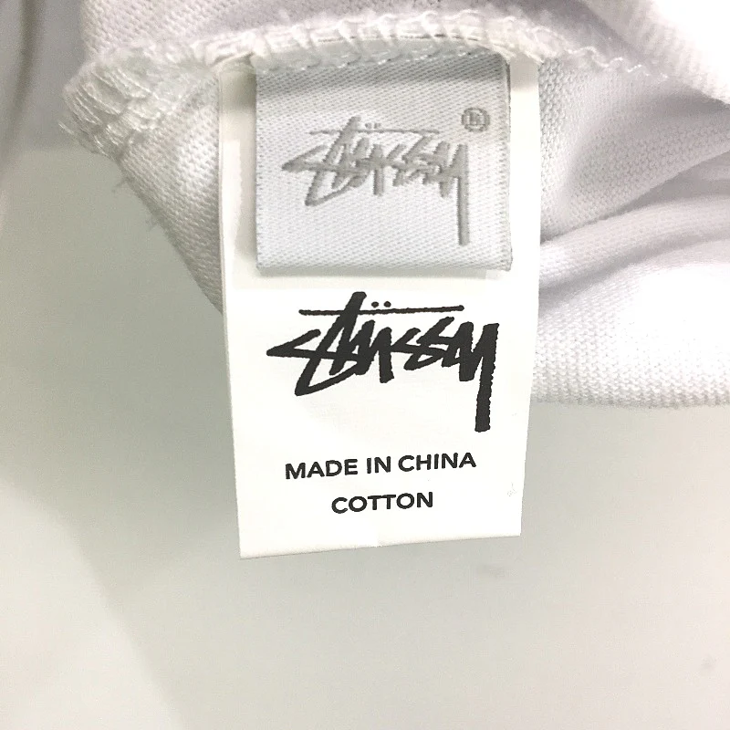 Stussy White 100% Cotton International Slim Crop Tee Ladies Size 8 NEW - Image 8