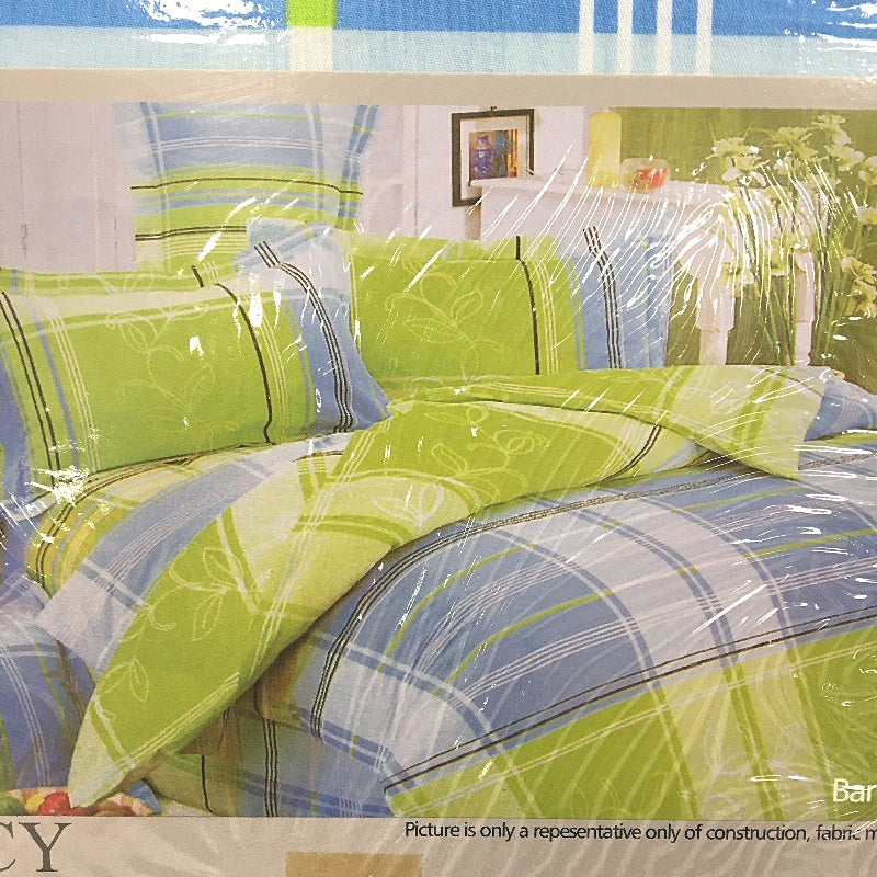 Regency Linens Barnet Green Blue 100% Cotton Percale QUEEN Quilt Cover Set NEW - Image 4