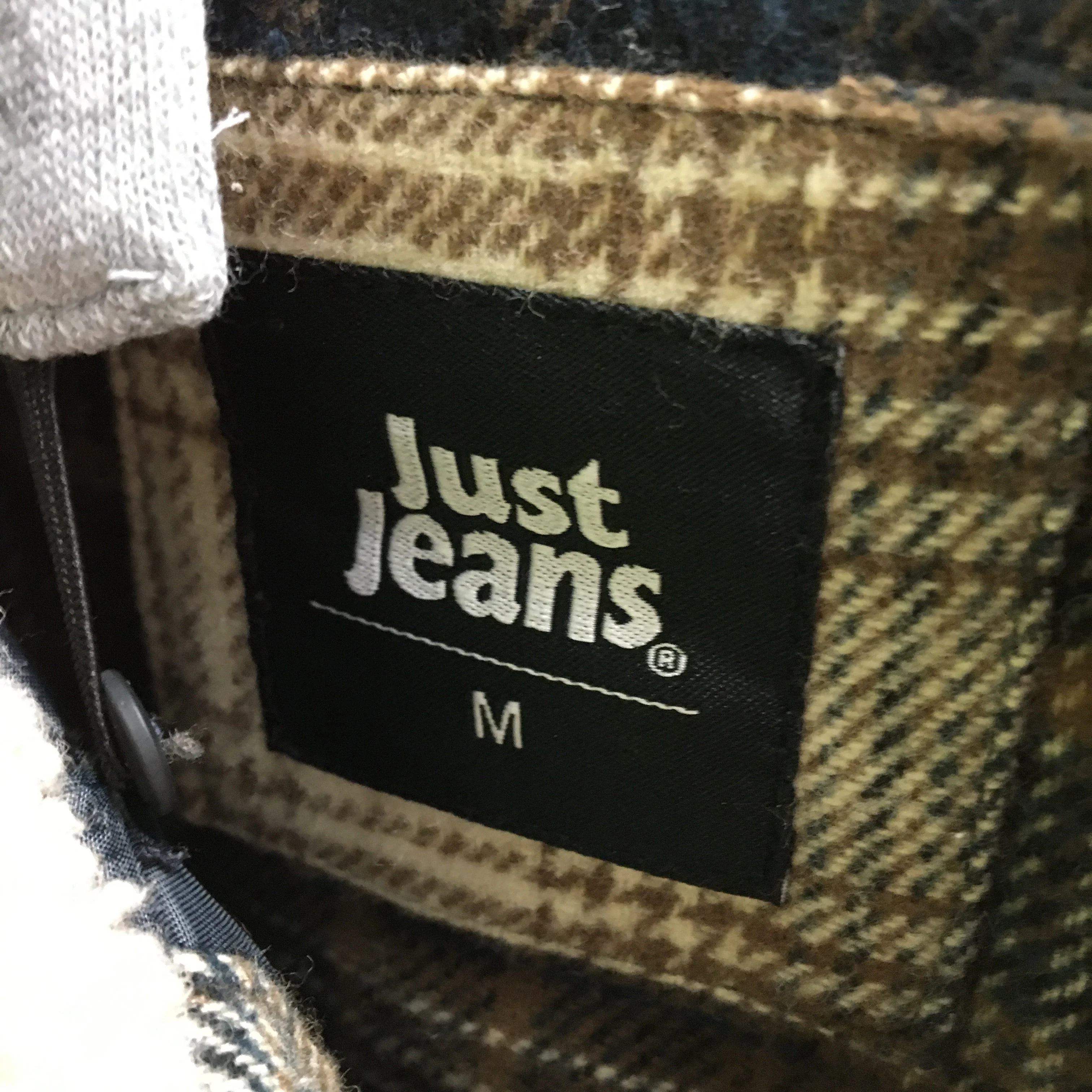 Just Jeans Brown Flannel Check Grey Removable Jersey Hood Jacket Mens Size M NEW - Image 6
