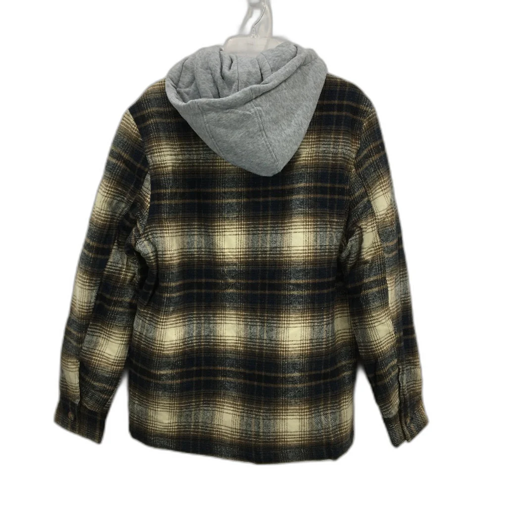 Just Jeans Brown Flannel Check Grey Removable Jersey Hood Jacket Mens Sz 2XL NEW - Image 2