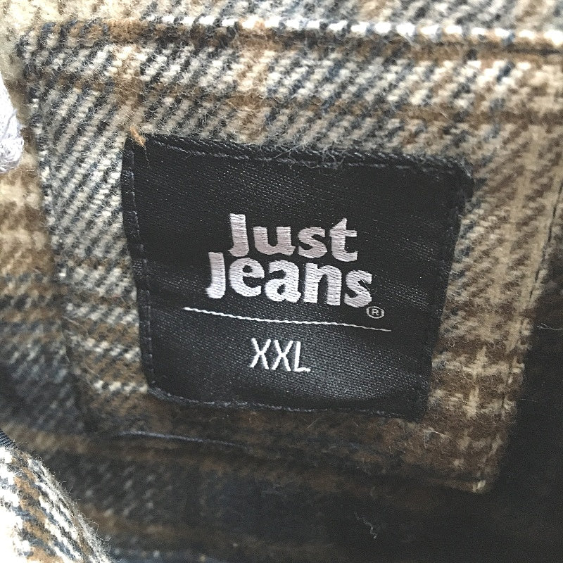 Just Jeans Brown Flannel Check Grey Removable Jersey Hood Jacket Mens Sz 2XL NEW - Image 6