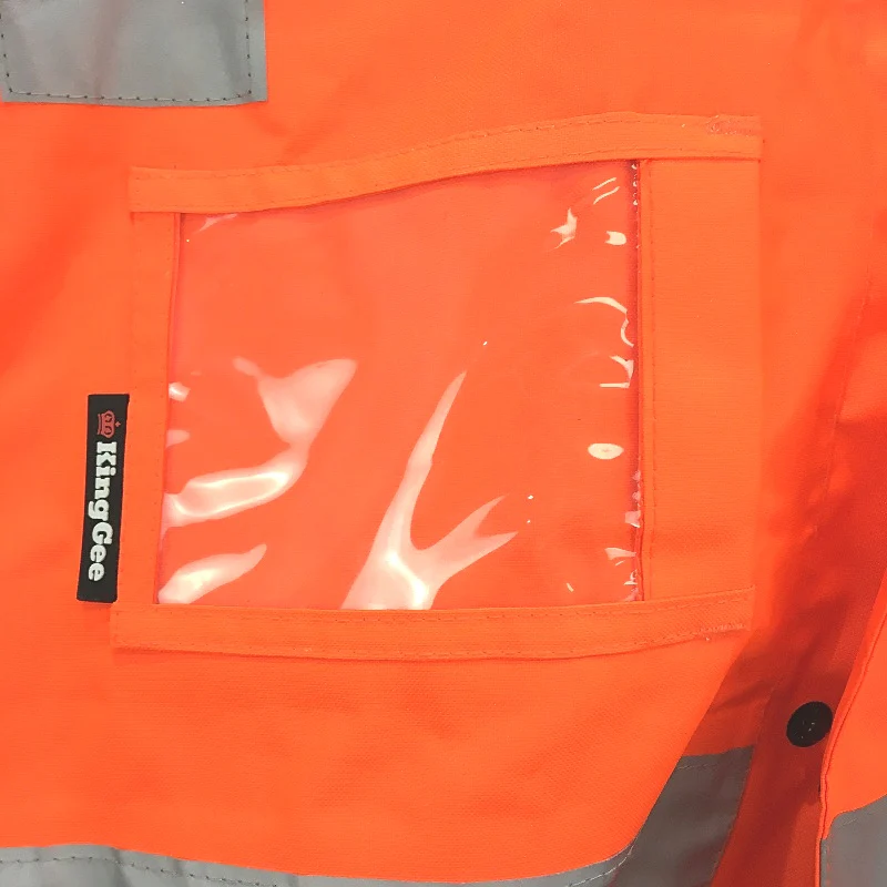 KingGee Reflective 3 in 1 Cotton HiVis Orange Workwear Jacket Mens Size L NEW - Image 4