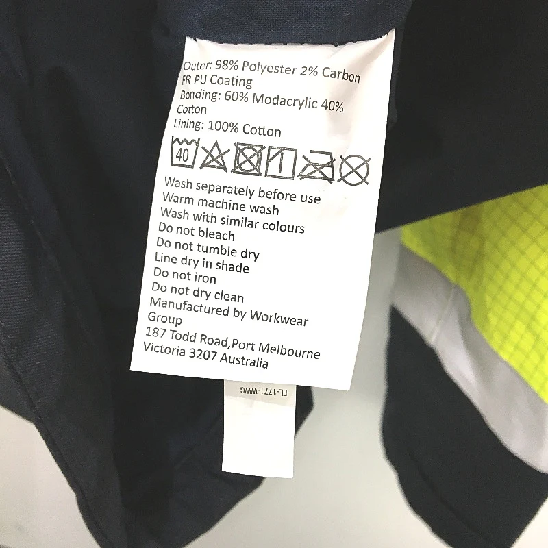 Hard Yakka HiVis Yellow Navy Reflective Workwear Hooded Jacket Mens Size XS NEW - Image 6