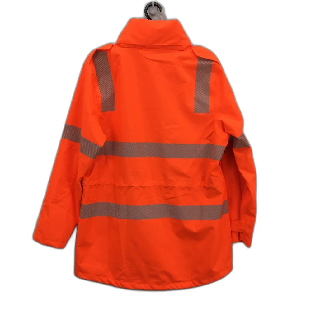 Hard Yakka HiVis Orange Reflective Workwear Wet Weather Jacket Ladies Size M NEW - Image 2