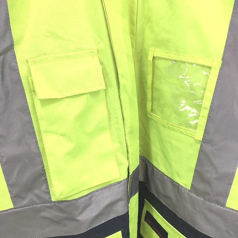 DNC Workwear HiVis Yellow Navy Reflective Waterproof Jacket Mens Size M NEW - Image 3