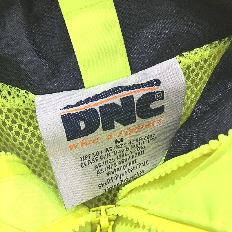 DNC Workwear HiVis Yellow Navy Reflective Waterproof Jacket Mens Size M NEW - Image 4