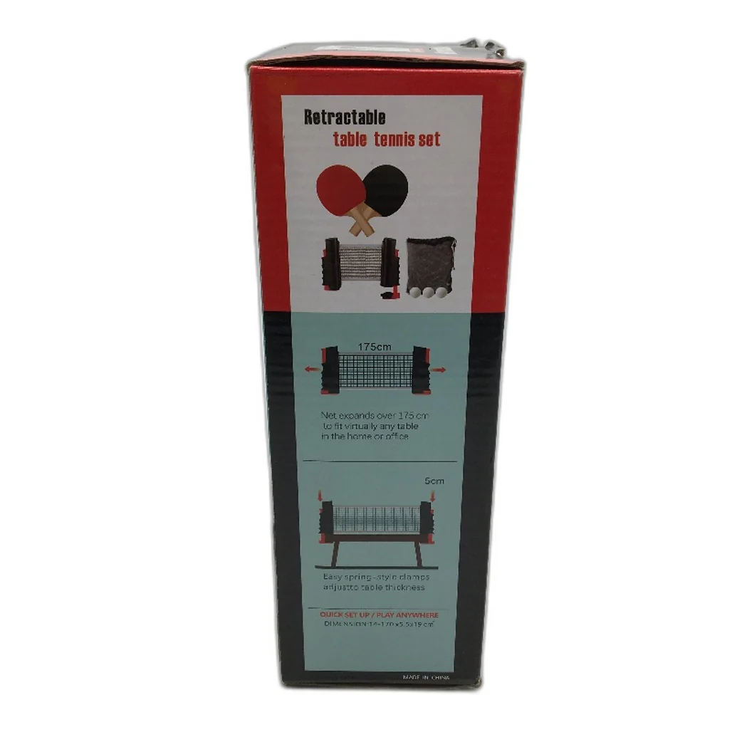 Table Tennis Ping Pong Paddles Retractable Net Portable Travel Set Wth Carry Bag - Image 5