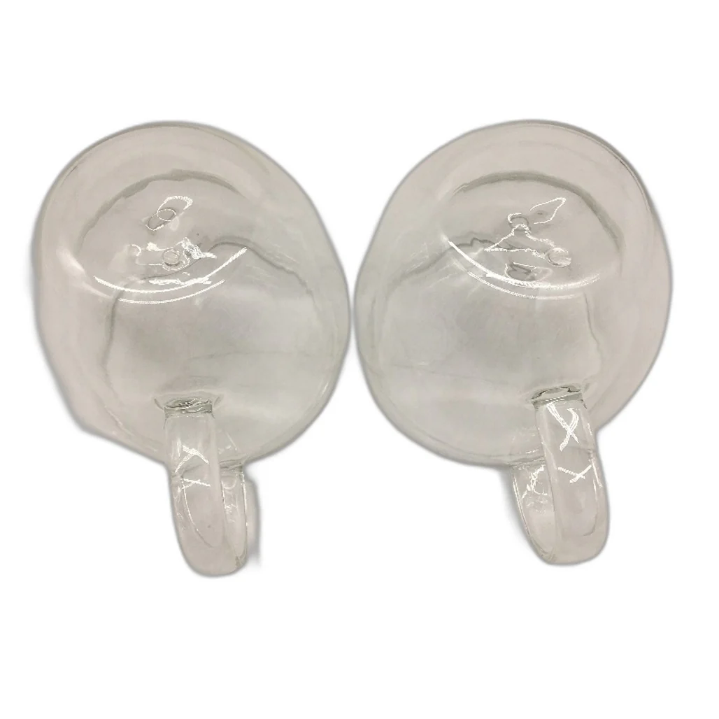 Youngever 2 Pack 5.5oz Clear Glass Insulated Coffee Cups with Handle NEW - Image 3