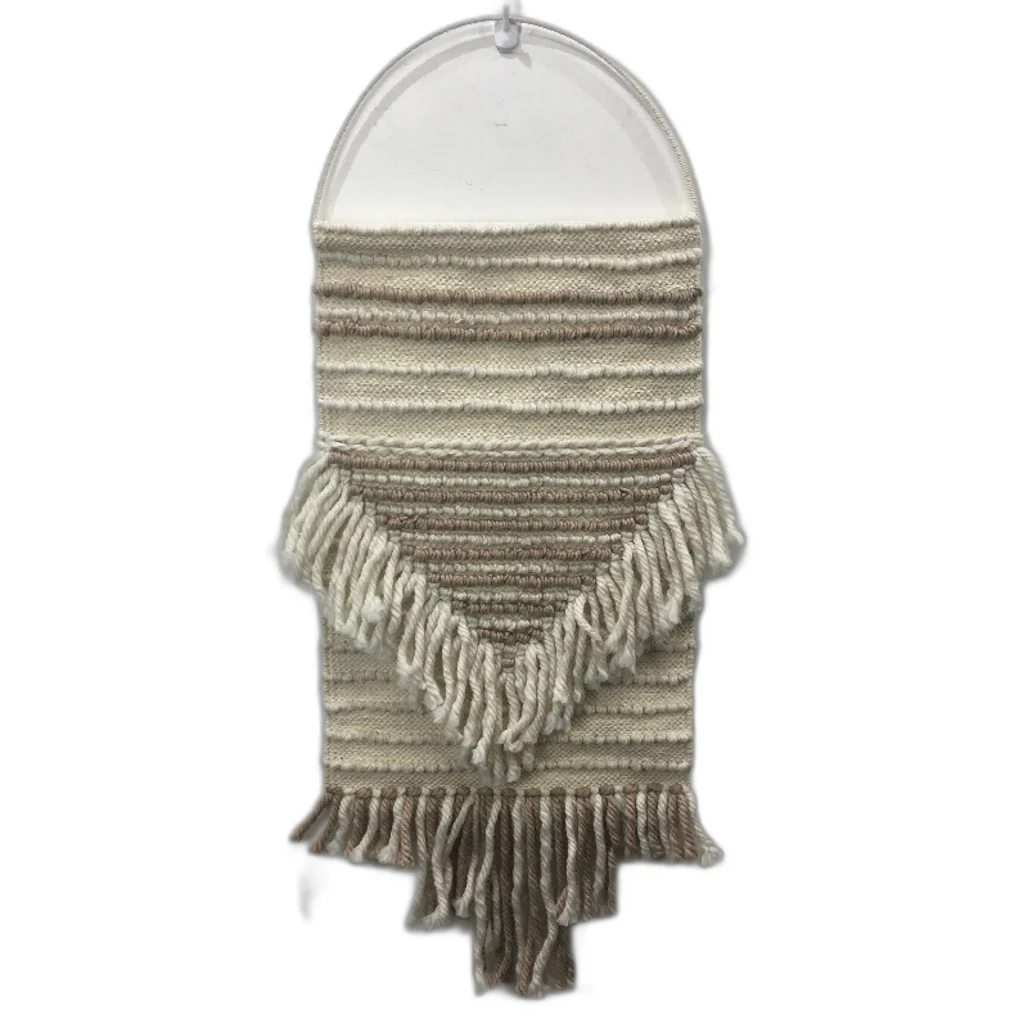 Target 2 Pack Neutral Toned Textured Fibre Wall Hangings On Metal Loops NEW - Image 3