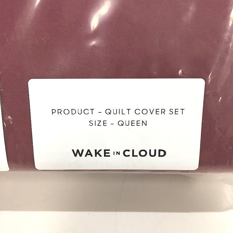 Wake In Cloud Easycare Quickdry Burgandy Red Quit Cover Set QUEEN Bed NEW - Image 3