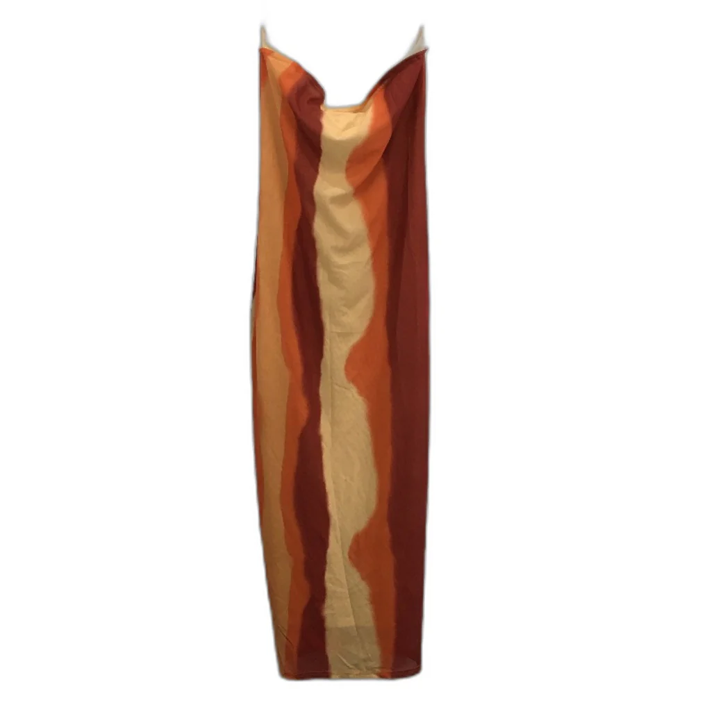 SNDYS Orange Dye Pattern Mesh Midi Tube Dress Ladies Size Small NEW