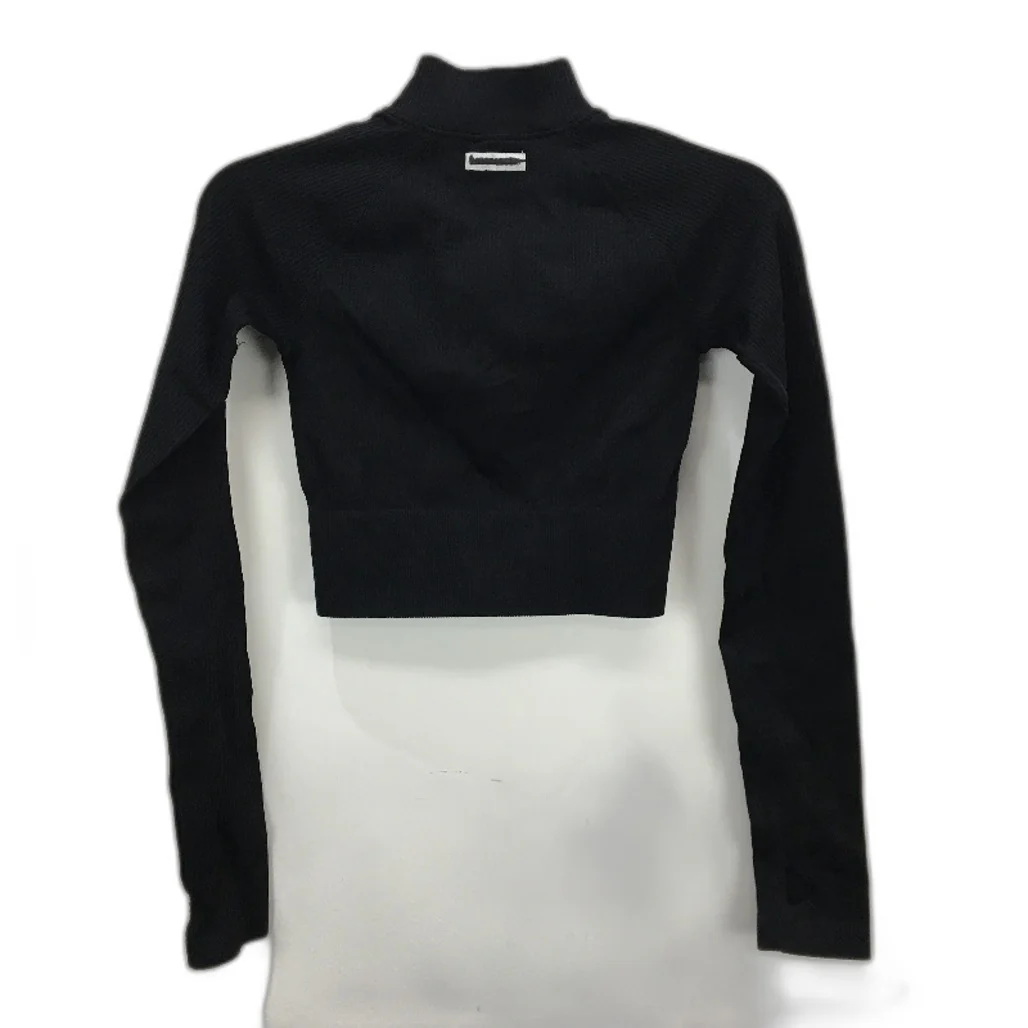 Subtitled Sports Club Long Sleeve Quarter Zip Black Top Ladies Size XS/S NEW - Image 2