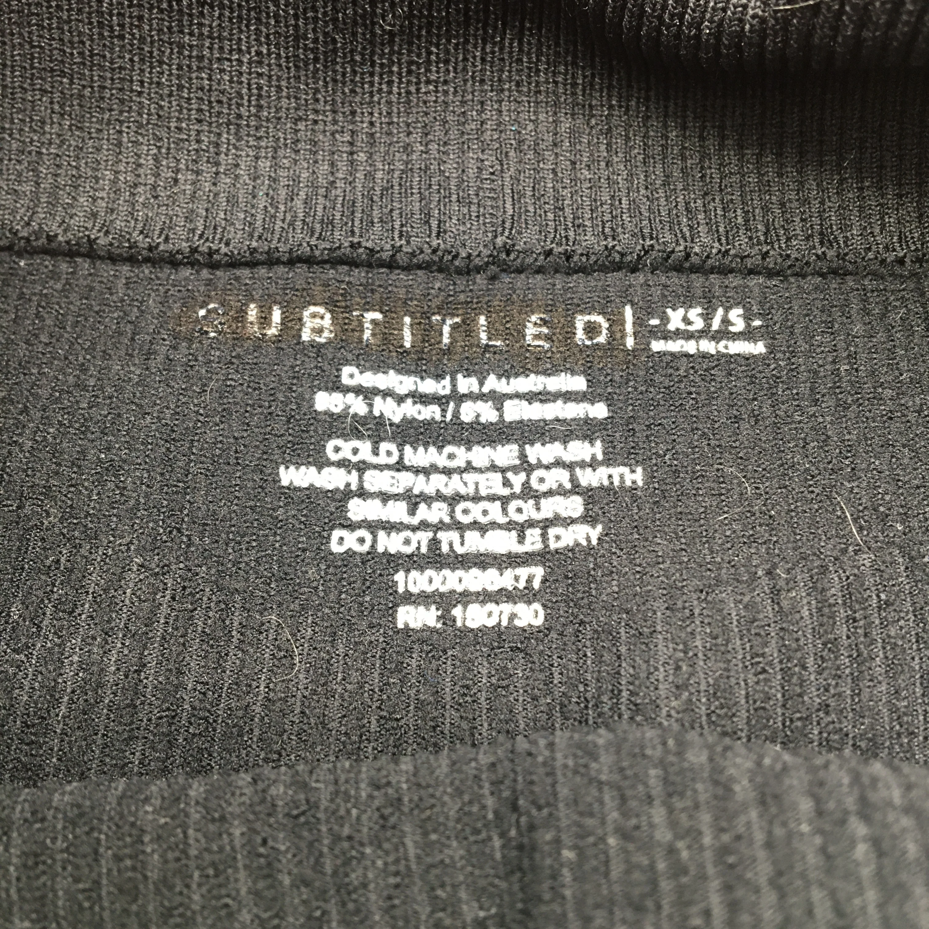 Subtitled Sports Club Ribbed High Waisted Black Bike Shorts Ladies Size XS/S NEW - Image 3